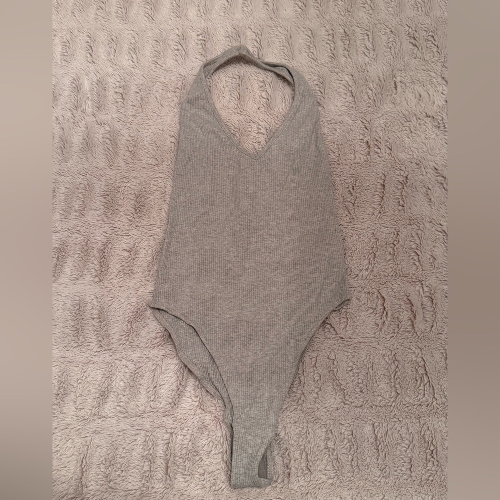Urban Outfitters Gray Bodysuit Ribbed